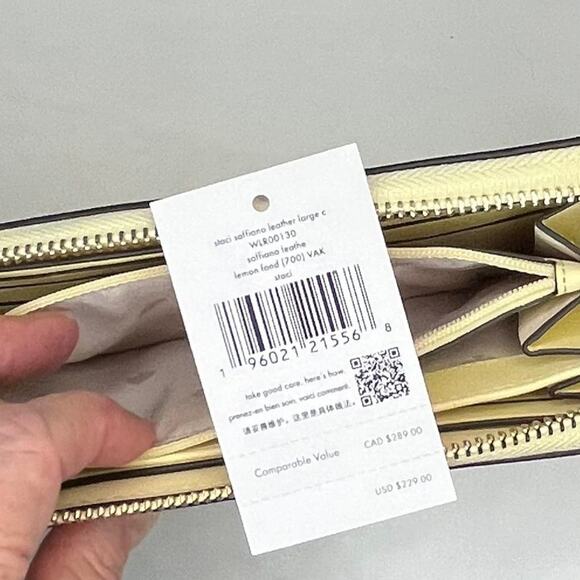 Kate Spade New York Staci Large Continental Wallet in Lemon Fondant - Picture 3 of 10